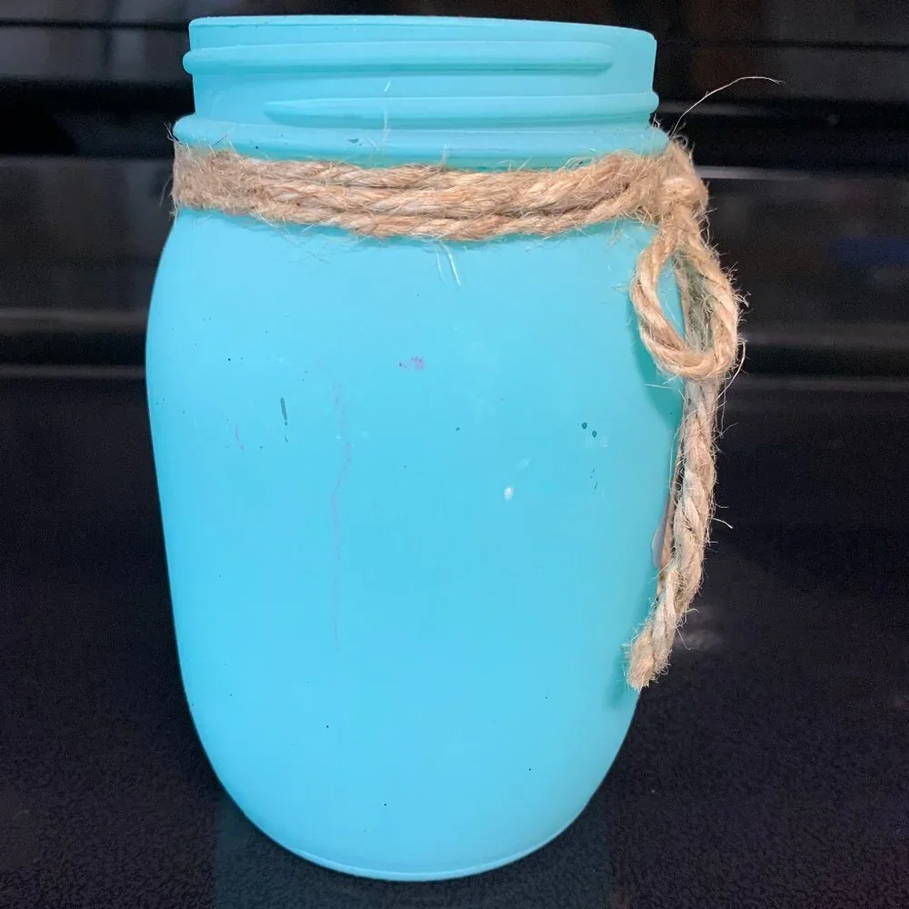 Blue Bunny glass jar